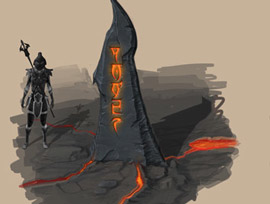 Concept Art for a stone that the player must destroy.